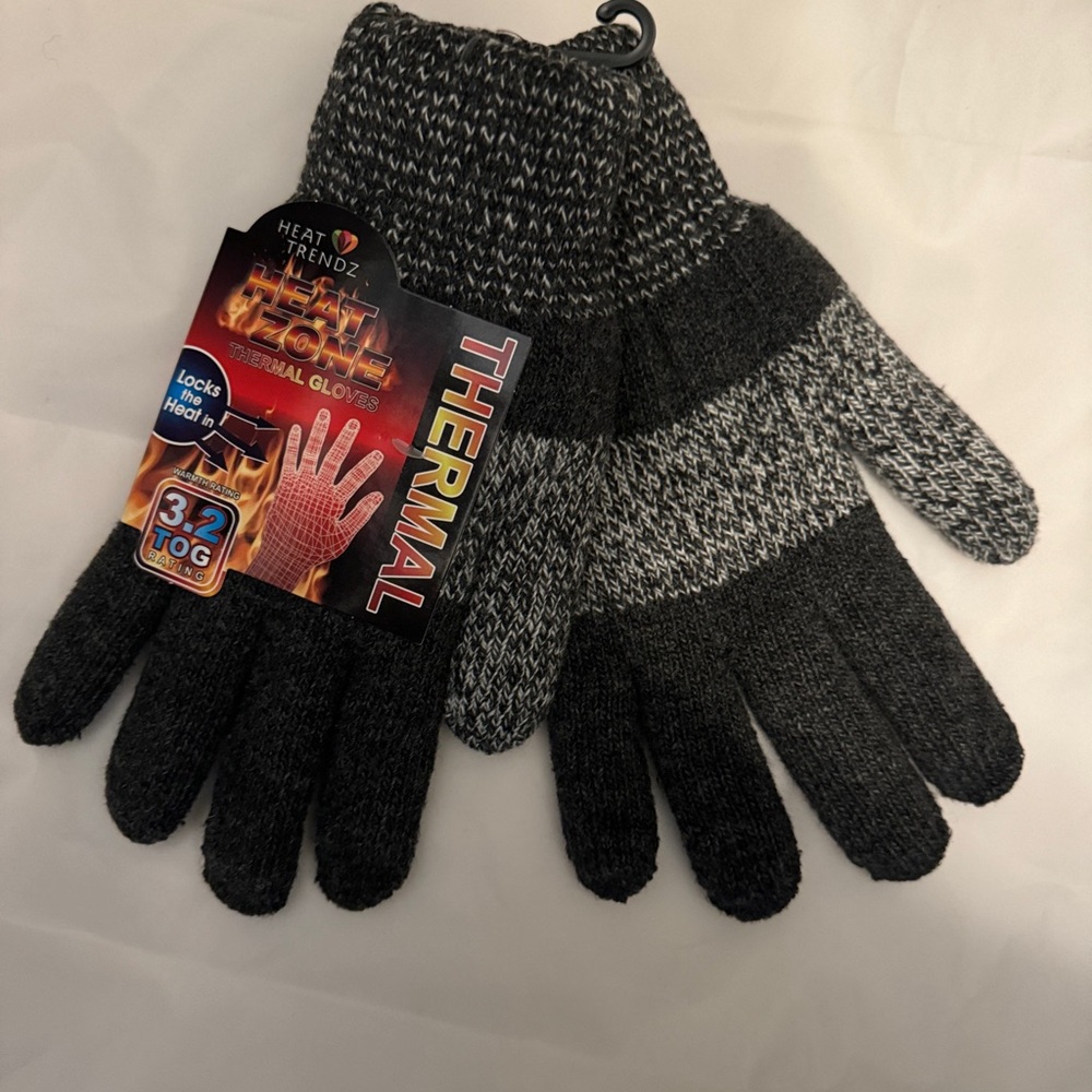 HEAT TRENDZ THERMAL GLOVES LARGE Gray (#2)